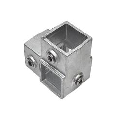 Buiskoppeling Hoekstuk doorlopende staander - vierkant - 40 mm